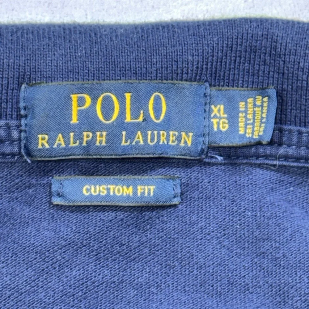 Polo Ralph Lauren XL Polo Shirt Mens Blue Custom Fit Nautical‎ Crest Flag Pony